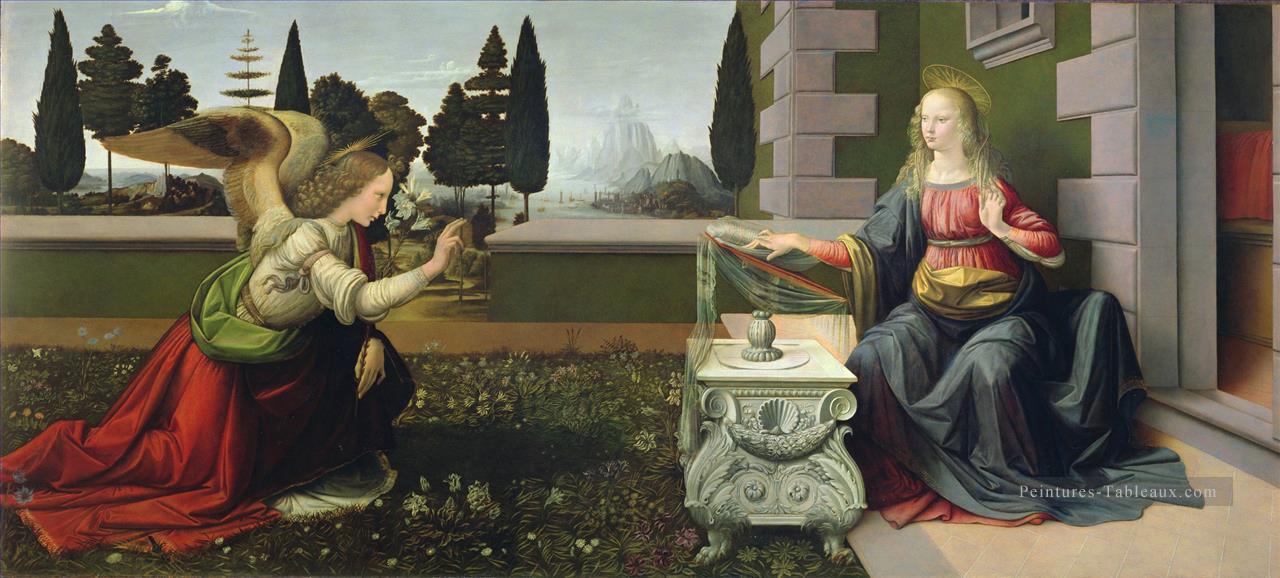 L’annonce de Léonard de Vinci après réparation Peintures à l'huile